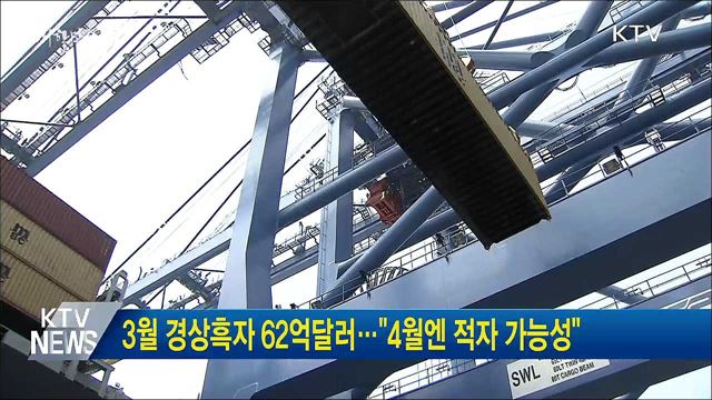 3월 경상흑자 62억달러···&#34;4월엔 적자 가능성&#34;
