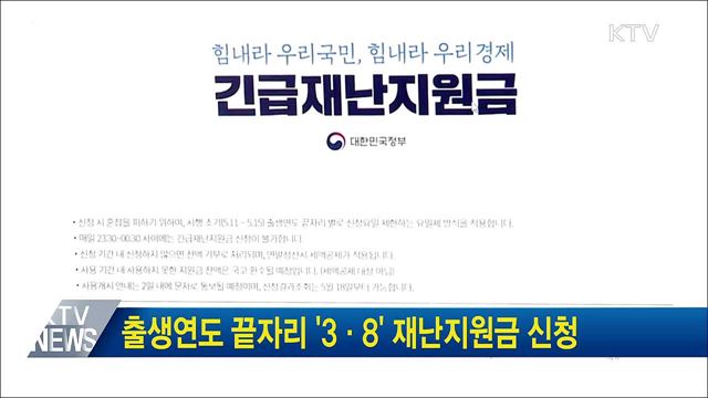 출생연도 끝자리 &#39;3·8&#39; 재난지원금 신청