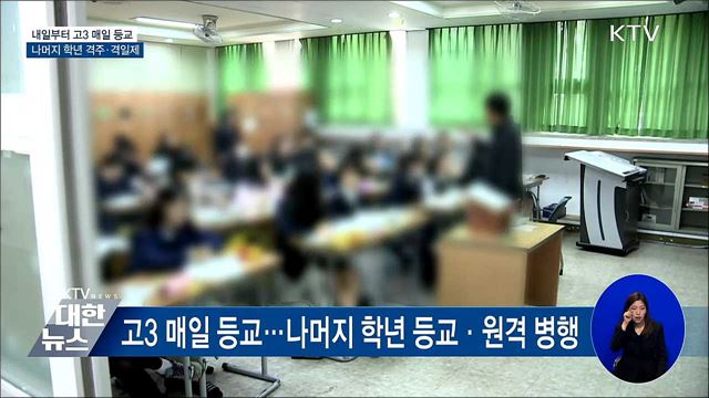 내일부터 고3 매일 등교···나머지 학년 격주·격일제