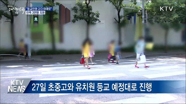 "등교인원 2/3 아래로"···인력 3만명 지원