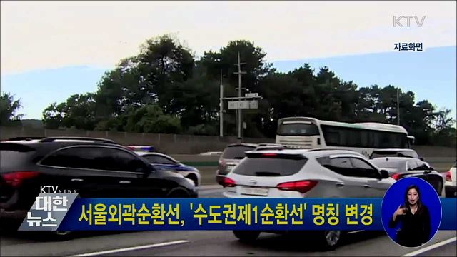 서울외곽순환선, '수도권제1순환선' 명칭 변경