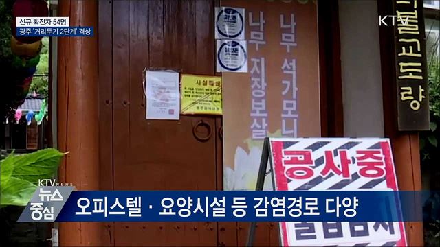 신규확진 54명···광주 &#39;거리두기 2단계&#39; 격상