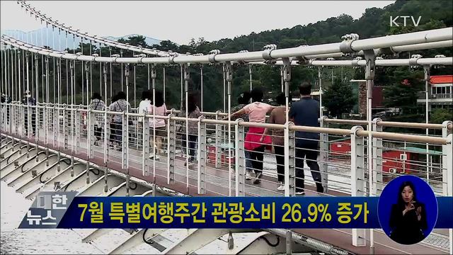 7월 특별여행주간 관광소비 26.9% 증가