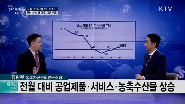 7월 소비자물가 0.3&#37;↑, 원인 분석과 향후 대응 방향 [경제&#38;이슈]