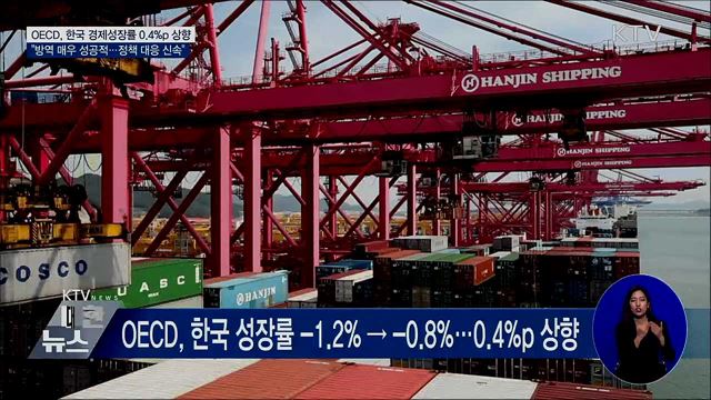 OECD &#34;방역·경제 매우 긍정적···성장률 0.4&#37;p↑&#34;