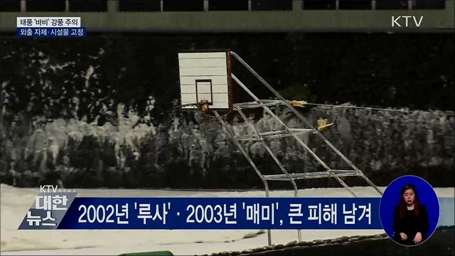 태풍 &#39;바비&#39; 강풍 주의···외출 자제·시설물 고정