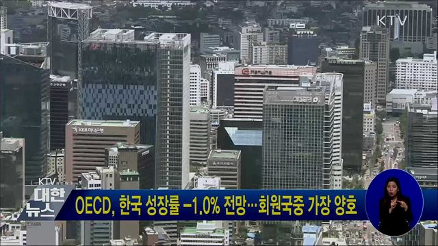 OECD, 한국 성장률 -1.0&#37; 전망···회원국중 가장 양호