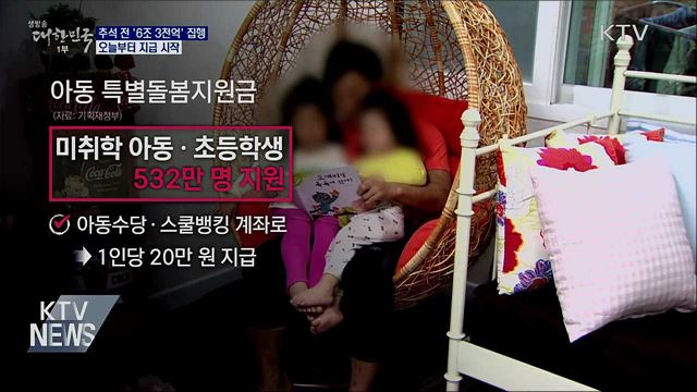 추석 전 &#39;6조 3천억&#39; 집행···오늘부터 지급 시작