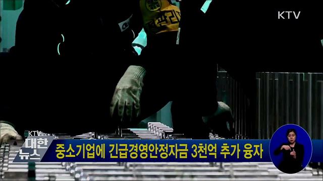 중소기업에 긴급경영안정자금 3천억 추가 융자