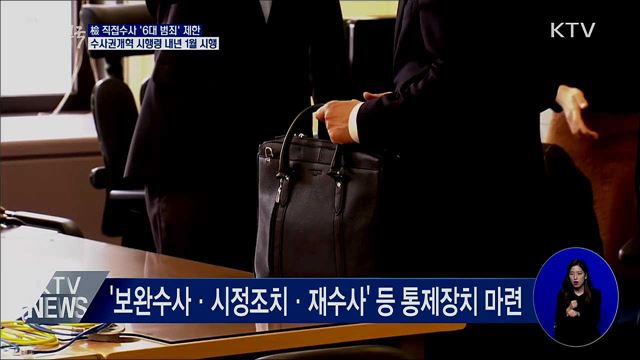 檢 직접수사 &#39;6대 범죄&#39; 제한···내년 1월 1일 시행