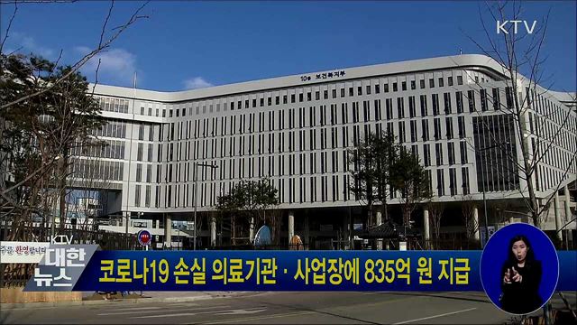 코로나19 손실 의료기관·사업장에 835억 원 지급