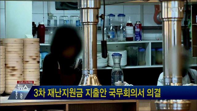 3차 재난지원금 지출안 국무회의서 의결
