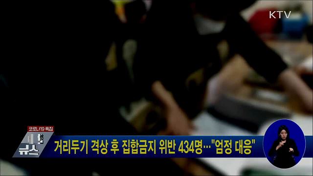 거리두기 격상 후 집합금지 위반 434명···"엄정 대응"