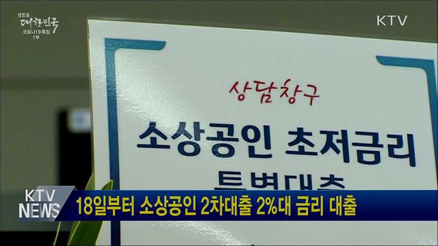 18일부터 소상공인 2차대출 2%대 금리 대출