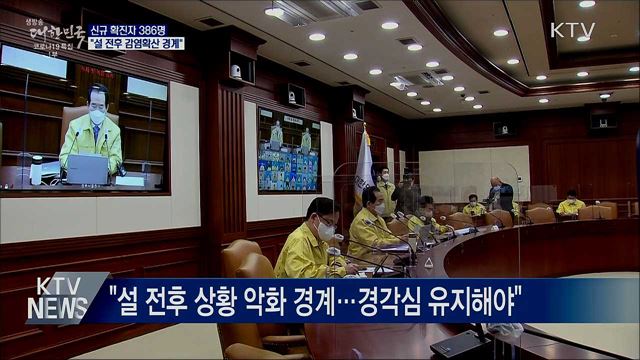 신규확진 386명···&#34;설 전후 감염확산 경계&#34;
