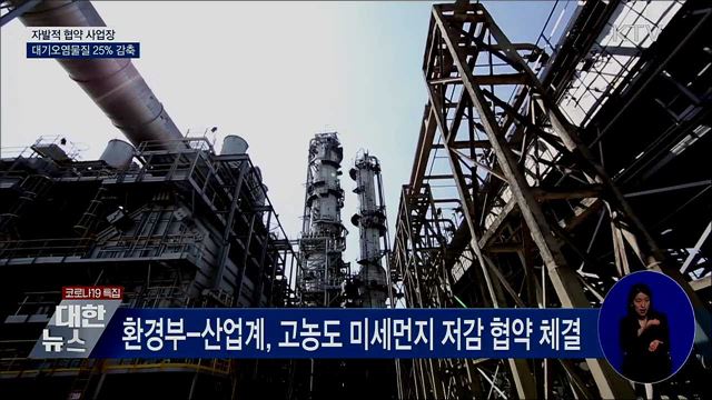 &#39;미세먼지 저감&#39; 협약 사업장, 오염물질 25&#37; 감축