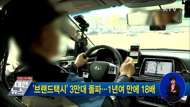 &#39;브랜드택시&#39; 3만대 돌파···1년여 만에 18배