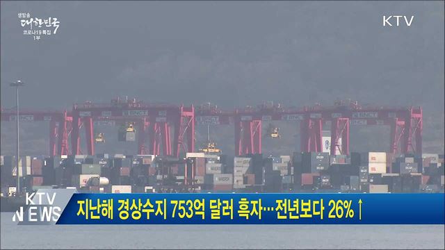 지난해 경상수지 753억 달러 흑자···전년보다 26&#37;↑