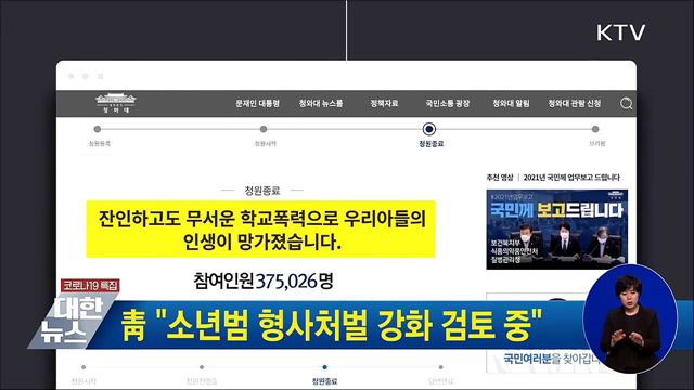 靑 &#34;소년범 형사처벌 강화 검토 중&#34;