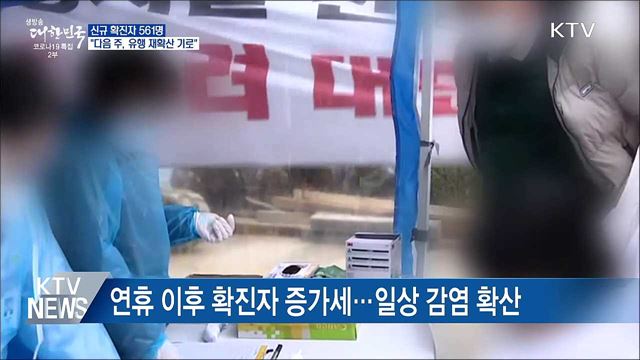 신규확진 561명···&#34;다음 주, 유행 재확산 기로&#34;