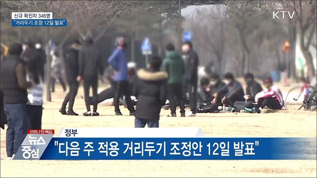 신규 346명···"거리두기 조정 12일 발표"