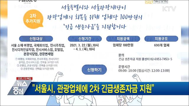 &#34;서울시, 관광업체에 2차 긴급생존자금 지원&#34;