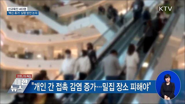 신규확진 463명···&#39;백신 휴가&#39; 실행 방안 논의