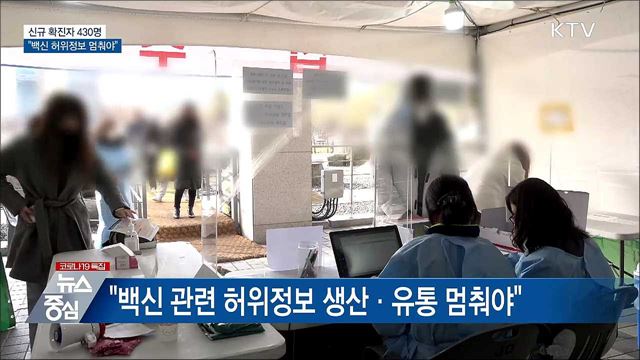 신규 430명···&#34;백신 허위정보 생산 멈춰야&#34;