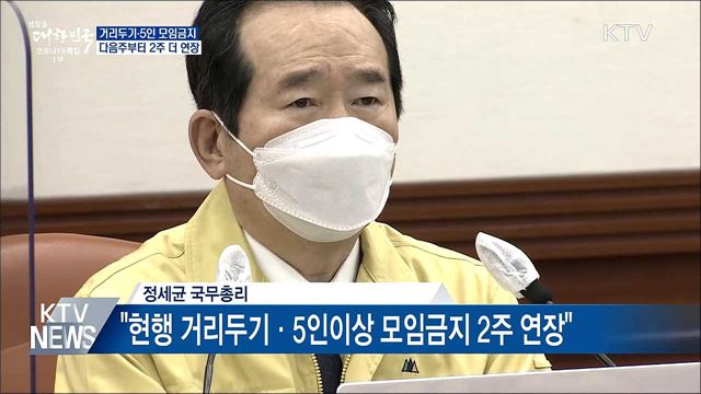 신규 494명···거리두기·5인이상 모임금지 연장