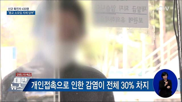 신규확진 430명···&#34;종교 소모임 자제 당부&#34;