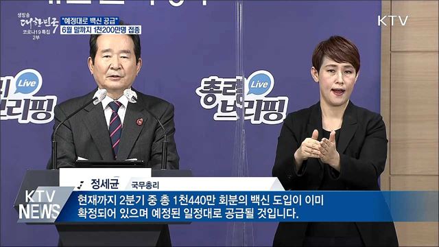 &#34;예정대로 공급···6월까지 1천200만명 접종&#34;