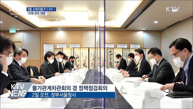 3월 소비자물가 전년동월비 1.5&#37;↑···&#34;선제 관리대응&#34;