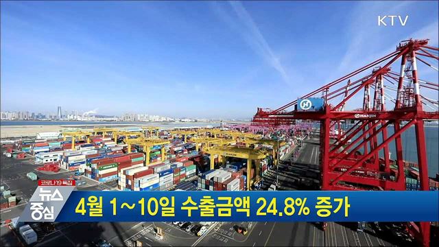 4월 1∼10일 수출금액 24.8&#37; 증가