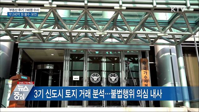 &#39;부동산 투기&#39; 746명 수사···약 240억 원 몰수·보전