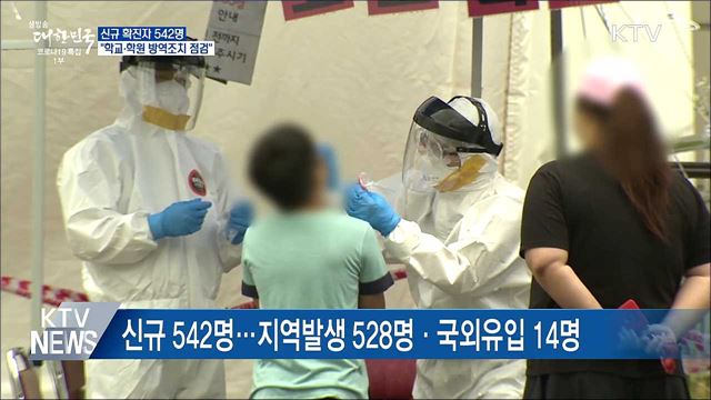 신규확진 542명···&#34;학교·학원 방역조치 점검&#34;