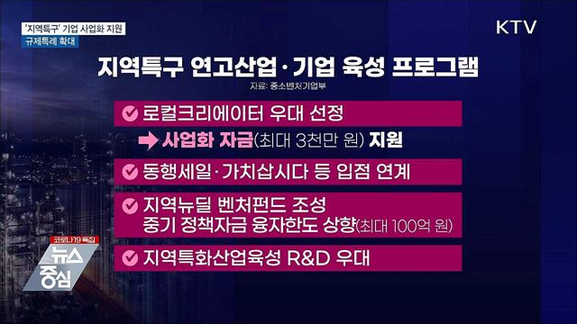 &#39;지역특구&#39; 기업 사업화 지원···규제특례 확대