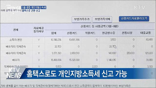 5월 &#39;종합·개인지방소득세&#39; 홈택스로 간편 신고