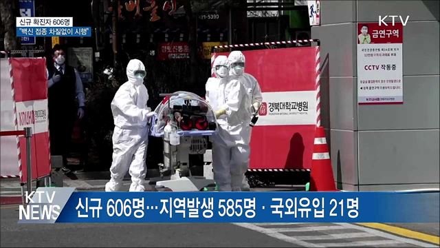 신규 606명···"백신 접종 차질없이 시행"