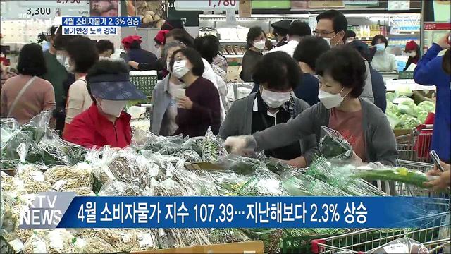 4월 소비자물가 2.3&#37; 상승···&#34;물가안정 노력 강화&#34;
