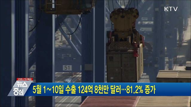 5월 1∼10일 수출 124억 8천만 달러···81.2&#37; 증가