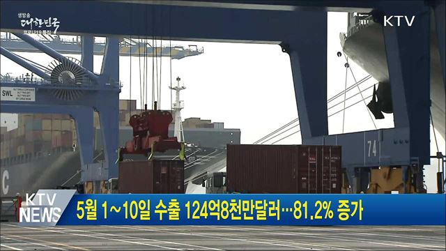 5월 1∼10일 수출 124억8천만달러···81.2&#37; 증가