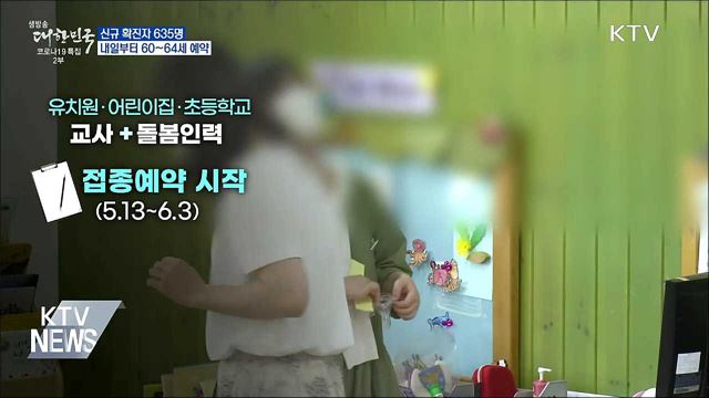 신규 635명···내일부터 60~64세 접종예약
