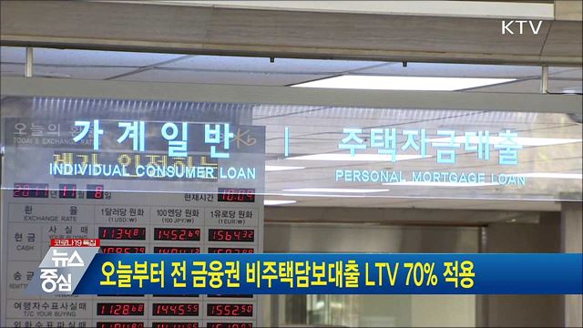 오늘부터 전 금융권 비주택담보대출 LTV 70&#37; 적용
