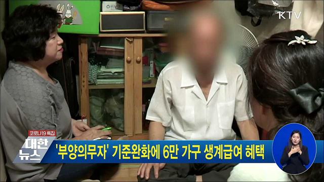 &#39;부양의무자&#39; 기준완화에 6만 가구 생계급여 혜택