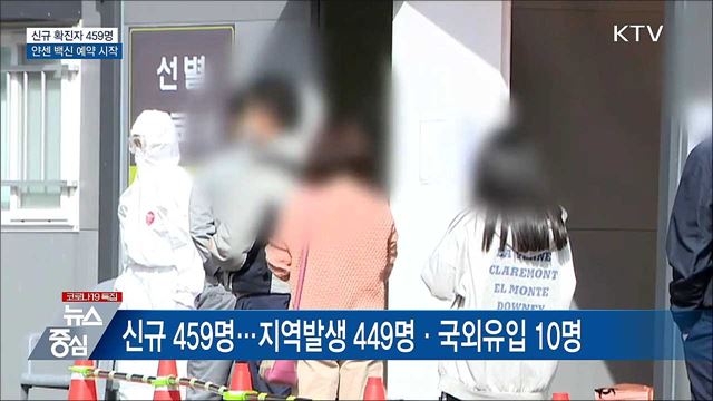 신규 459명···얀센 백신 접종 예약 시작