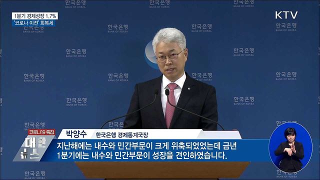 1분기 경제성장률 1.7&#37;···&#39;코로나 이전&#39; 회복세