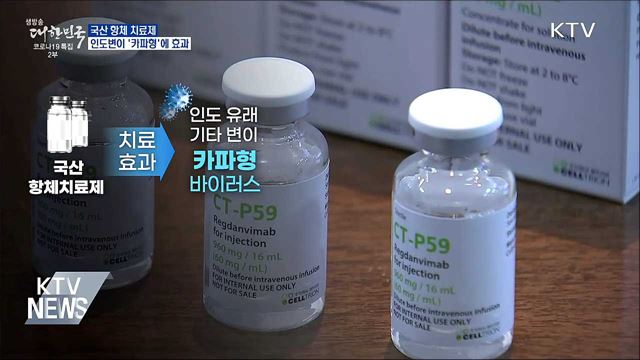 국산 치료제, 인도변이 &#39;카파형&#39;에 효과