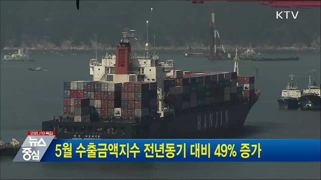 5월 수출금액지수 전년동기 대비 49&#37; 증가