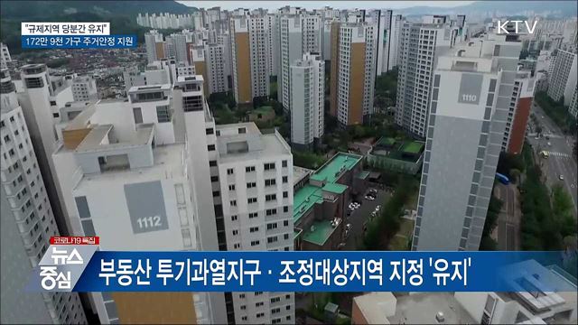 &#34;규제지역 유지&#34;···172만9천가구 주거안정 지원