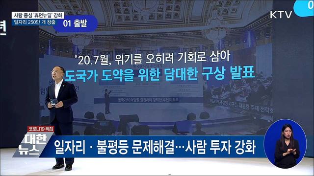 사람 중심 &#39;휴먼뉴딜&#39; 강화···일자리 250만 개 창출